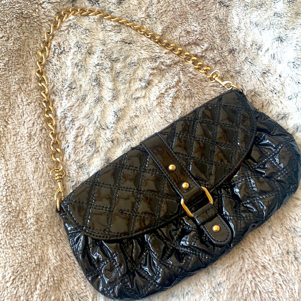 Express Small Black Patent Leather Purse